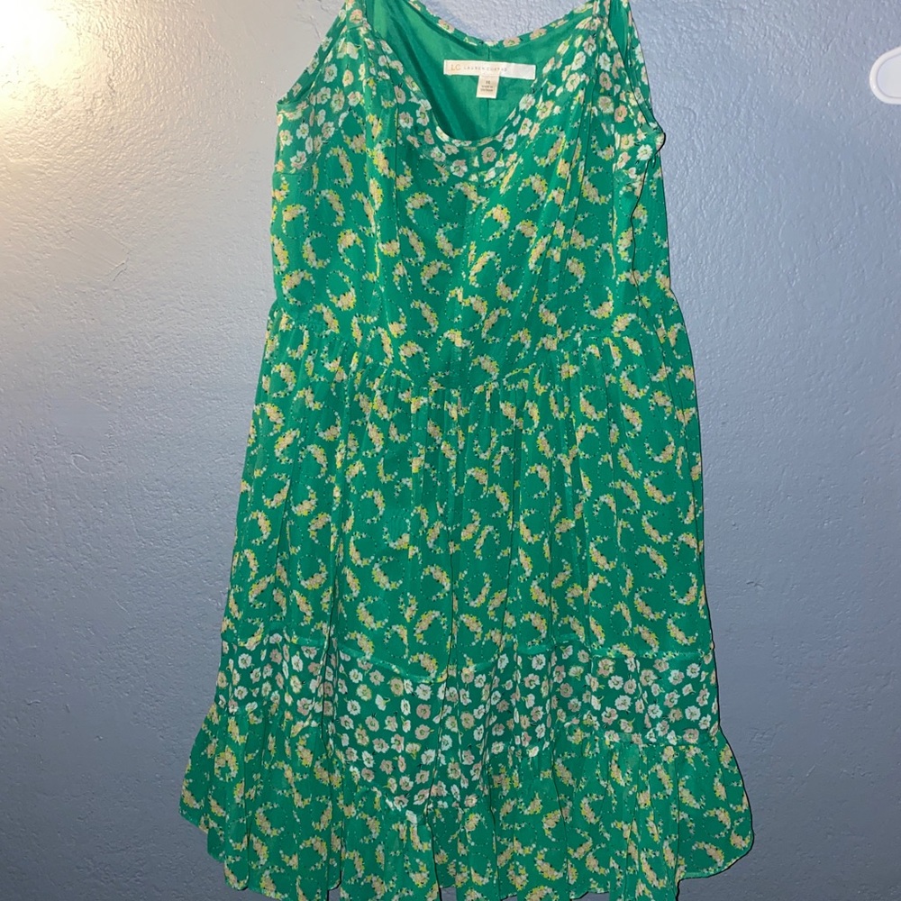 *9003* EUC LC adorable green floral dress!
